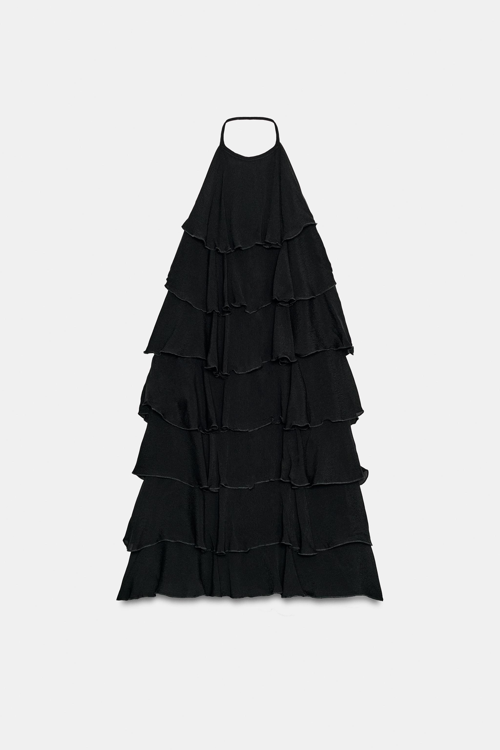 RUFFLED HALTER MINI DRESS